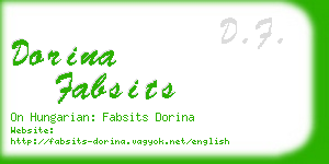 dorina fabsits business card